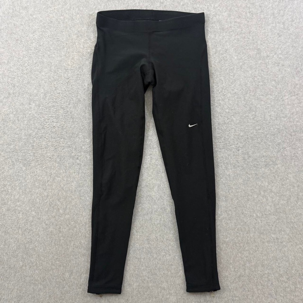 Nike Dri-FIT Women's Medium Black Running Training Leggings Ankle Zip SKU 540